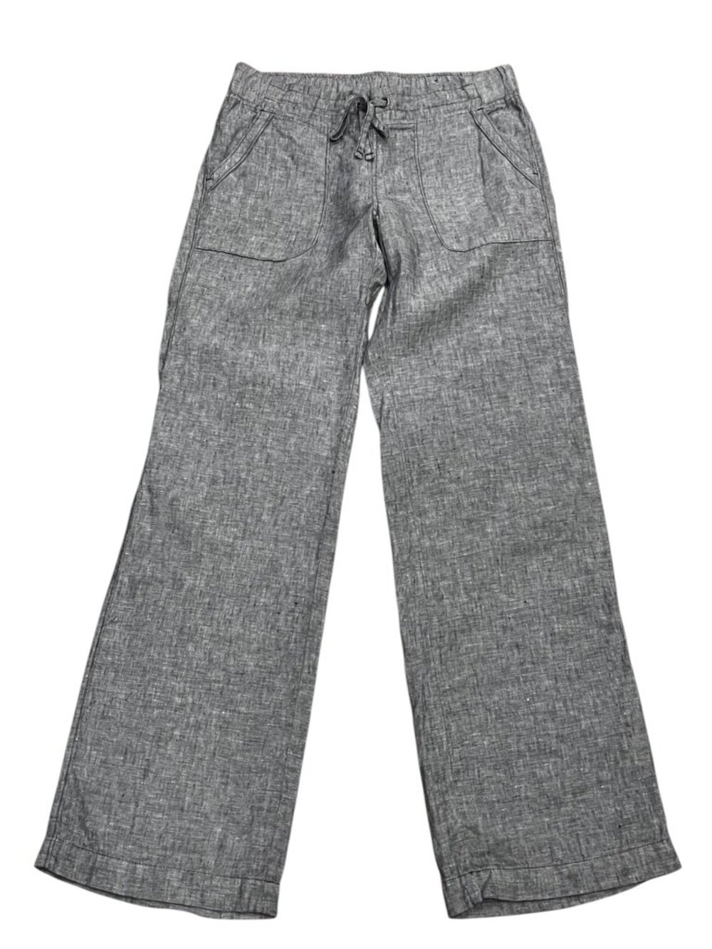 Athleta Linen Mid-rise Pull-on Pants, Gray, 6